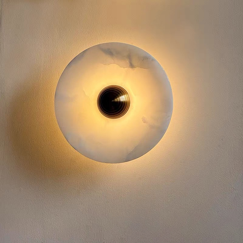 Fashion Luxury Marble LED Sconce Light Decoration Aisle Corridor Round Wall Lamp