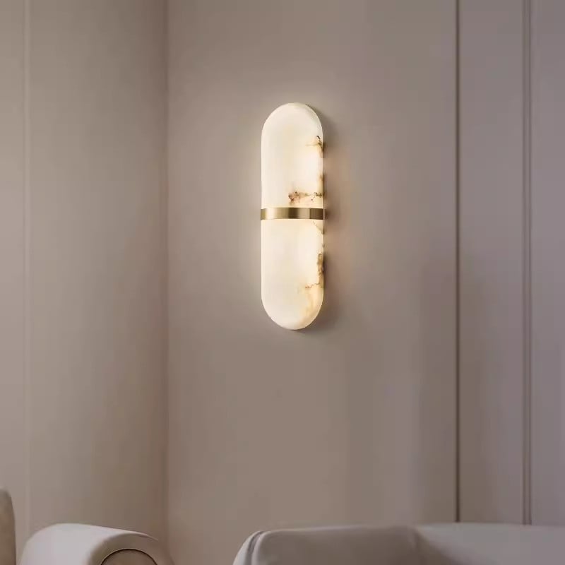 Luxury Living Room TV Background Wall Bedroom Bedside Aisle Marble Wall Lamp