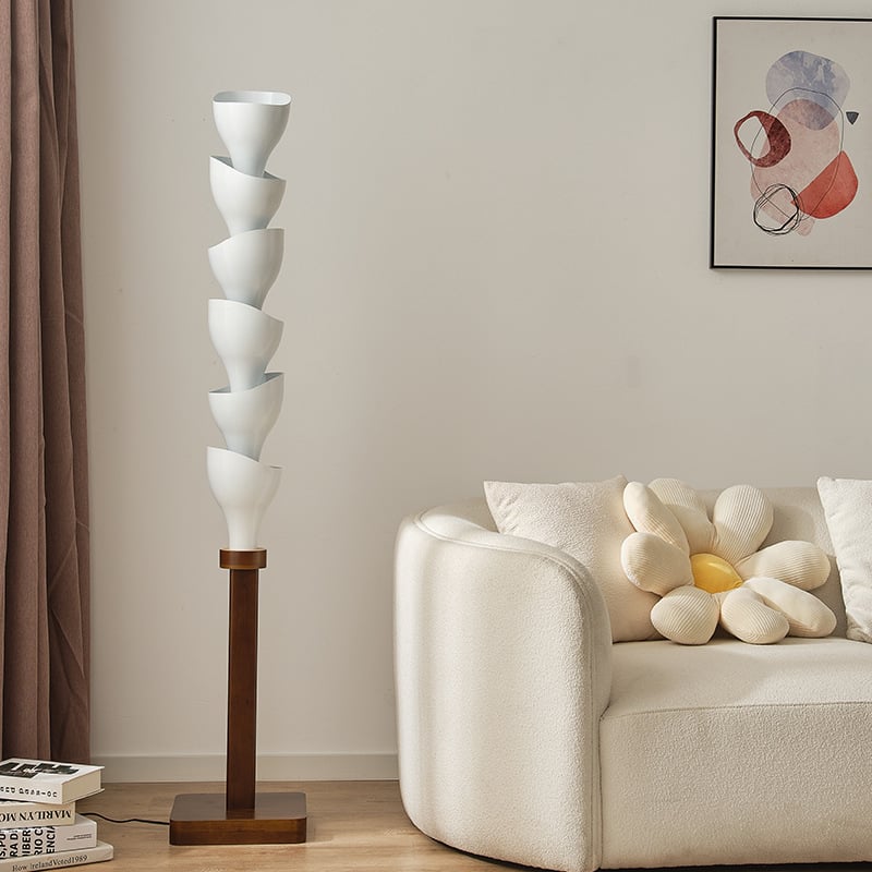 Creative Spiral Stacked Iron LED Floor Lamp for Living Room Bedroom Nordic Decor
