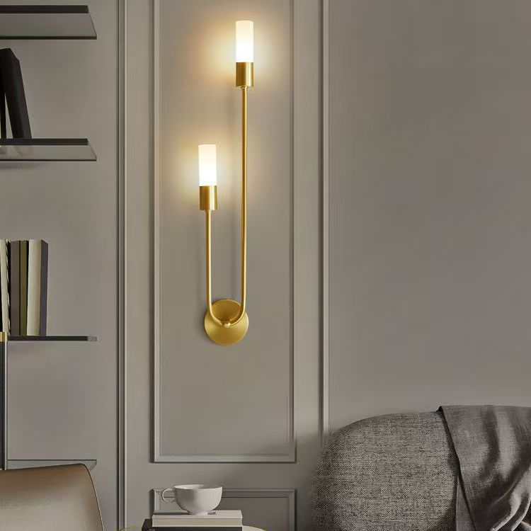 Scandinavian Modern Minimalist Long Line Gold Iron Indoor Led Wall Lamps