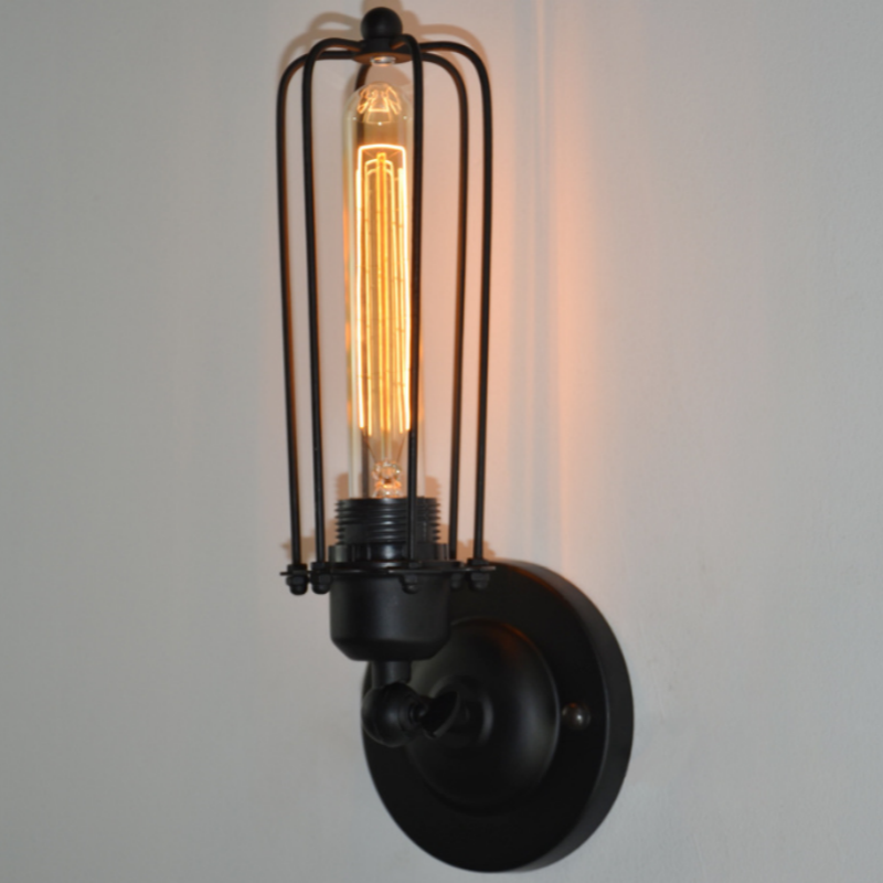 Industrial Iron Cage Wall Lamp Vintage Edison Decorative Wall Lamp for Shop Outdoor Decor