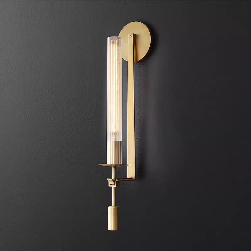 Luxury Living Room Long Pole Strip Glass Wall Mounted Sconces for Corridor Decorative