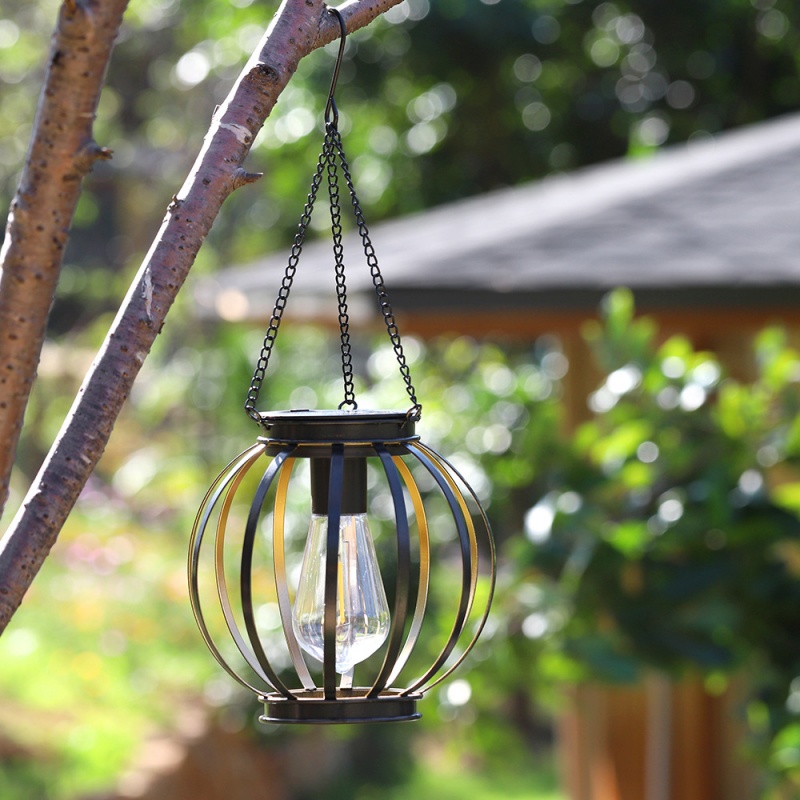 Solar Pumpkin Hanging Lantern 1W LED Outdoor Light for Garden Patio Villa Decor