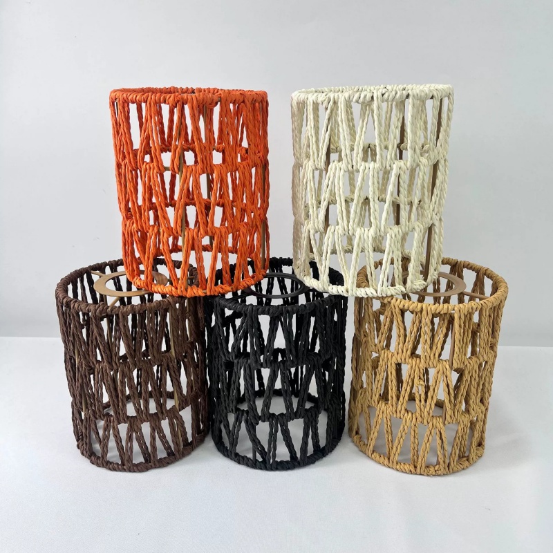 Bohemian-style Handwoven Rattan Lampshade Decorative Lampshade for Home Restaurant