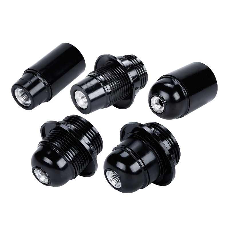 Black Bakelite E14/E26/E27 Lamp Holder Multi-Style for DIY Lighting Fixtures