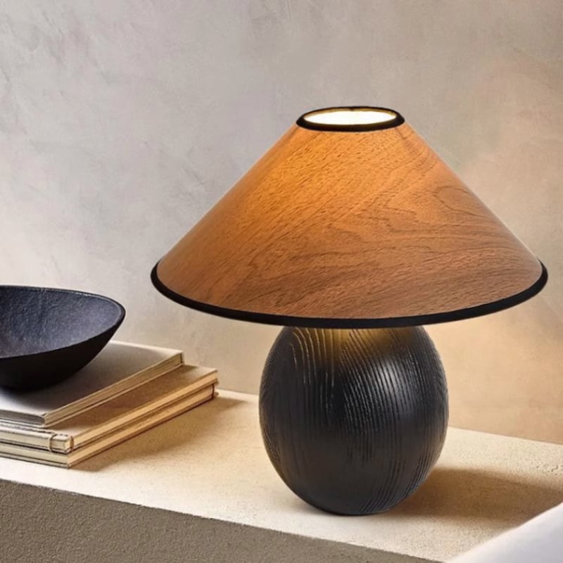 Nakaguwabi Sabi Style Solid Wood Japanese Style Homestay Bedroom LED Table Lamp