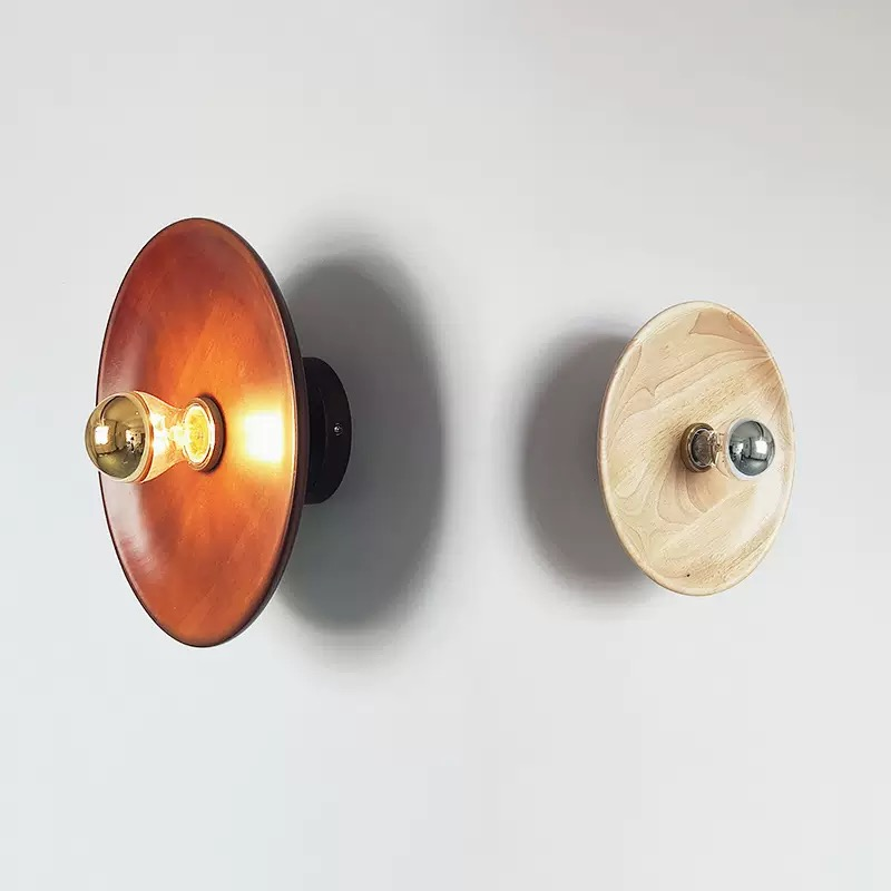 Wabi-Sabi Retro Flying Saucer Decorative Wall Lamp for Hotel Restaurant Living room Hallway Bedroom Study
