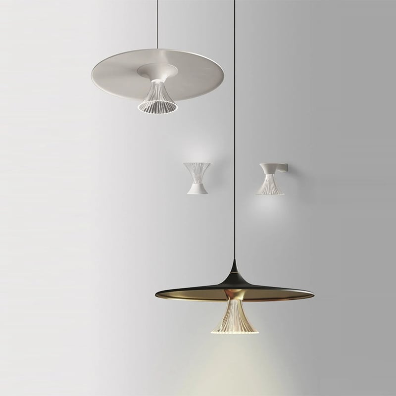 Modern Simple Black White LED Iron Acrylic Indoor Pendant Light for Restaurant