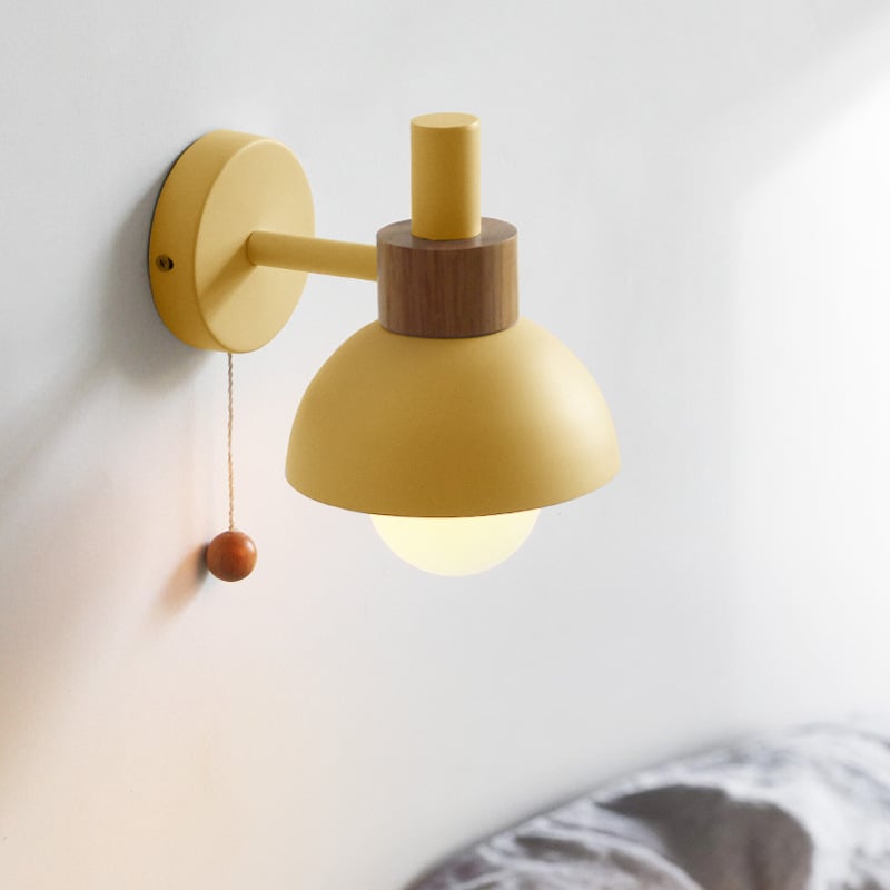 Modern Simple Cute Macaron LED Wall Lamp for Children's Bedroom with Zipper Switch