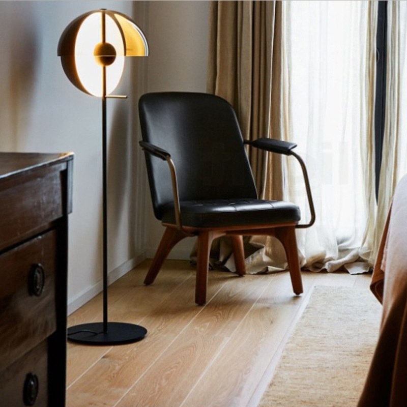 Modern Semicircle Glass Metal LED Floor Lamp for Home Decor