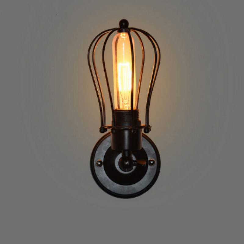 Vintage Loft Edison Bulb Wall Lights Metal Cage Cover Wall Lamp for Hotel Restaurant Home Decor