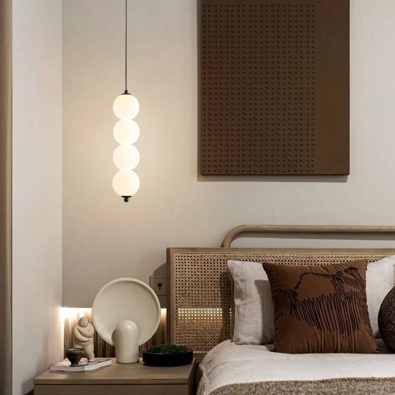 Nordic Designer Multi Head Circular Gourd White LED Pendant Light for Bedroom