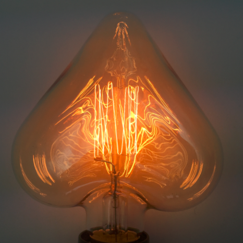 H125 Heart-shaped Straight Filament Edison Bulb for Bar Home Decor