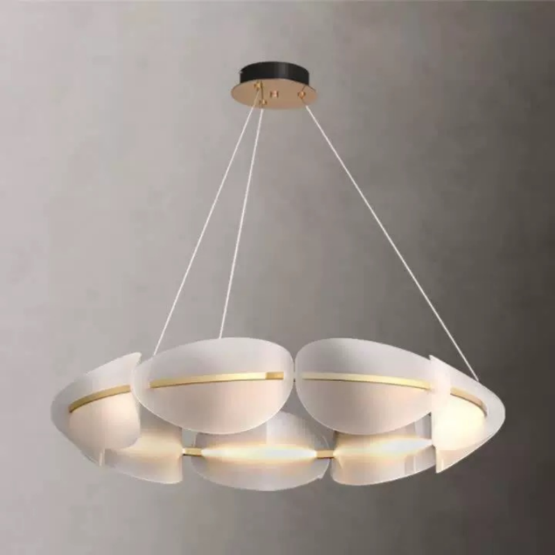 Three-color light Modern Minimalist Luxury Petal Chandelier for Living Room Bedroom Decor