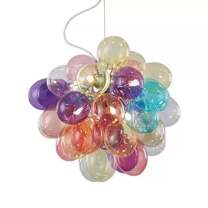 Modern Minimalist Colored Glass Bubble Pendant Light for Restaurant Home Decor