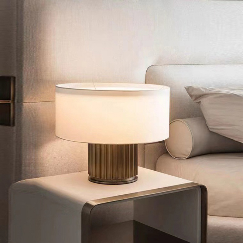 Modern Minimalist Living Room New Chinese Style Bedroom Bedside Fabric Desk Lamp