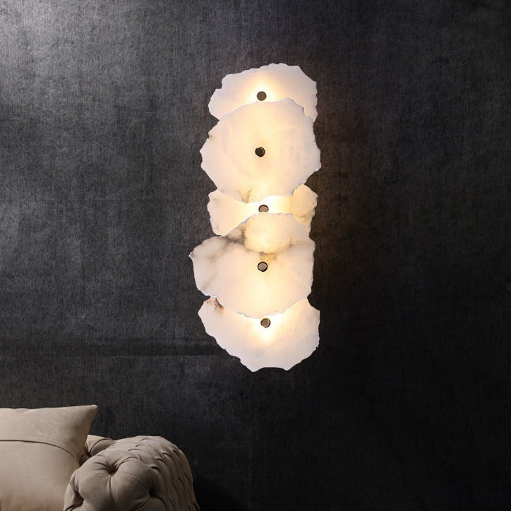 Modern Luxury Decoration Stone Lighting Natural Alabaster Indoor Wall Lamp for Bedroom