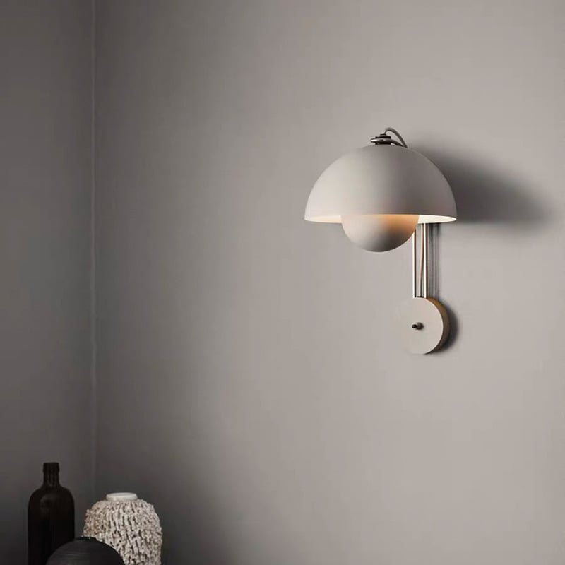 Danish Bud LED Wall Lamp Nordic Classic Cream Wind Bedroom Bedside Stainless Steel Wall Lamp