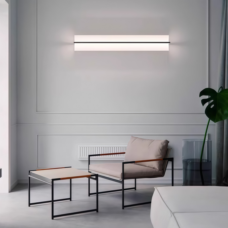 Scandinavian Restaurant Eaves Tile Lampshade Lamp Designer Minimalist Flat Lamp Office Long Wall Light