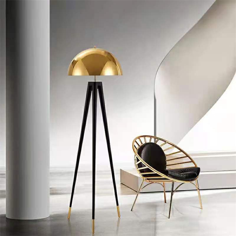 Dome Top Tripod Metal Aluminum LED Floor Lamp for Living Room Bedroom Decor