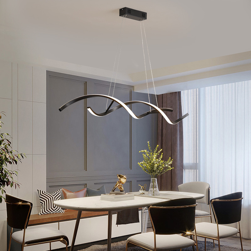 Modern Wave Design Restaurant LED Pendant Light CE Warm White Cold White