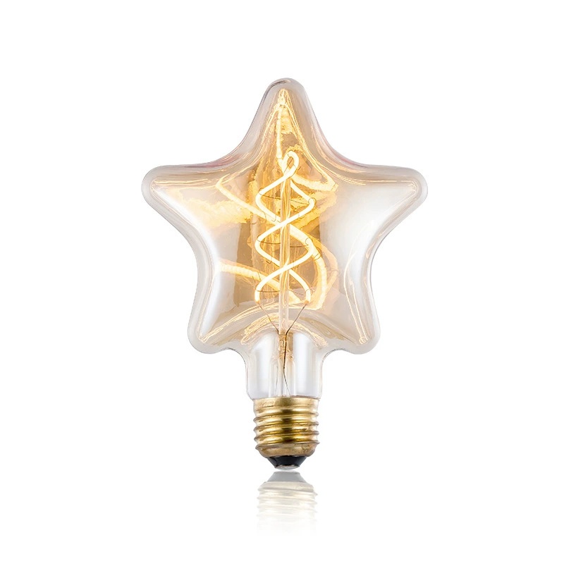 S125 Clear Soft Filament Star-shaped LED Bulb for Decor Lighting