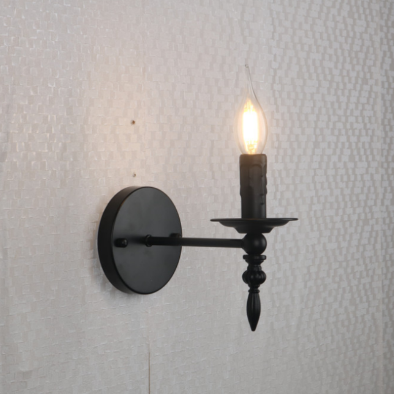 Middle Century Vintage Candle LED Wall Lamp for Hotel Restaurant Home Decor 