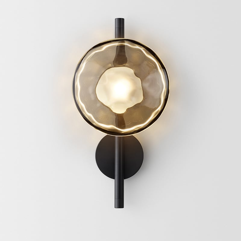 Modern Simple Copper Glass Led Wall Sconce Light for Indoor Flower Design Wall Lamps