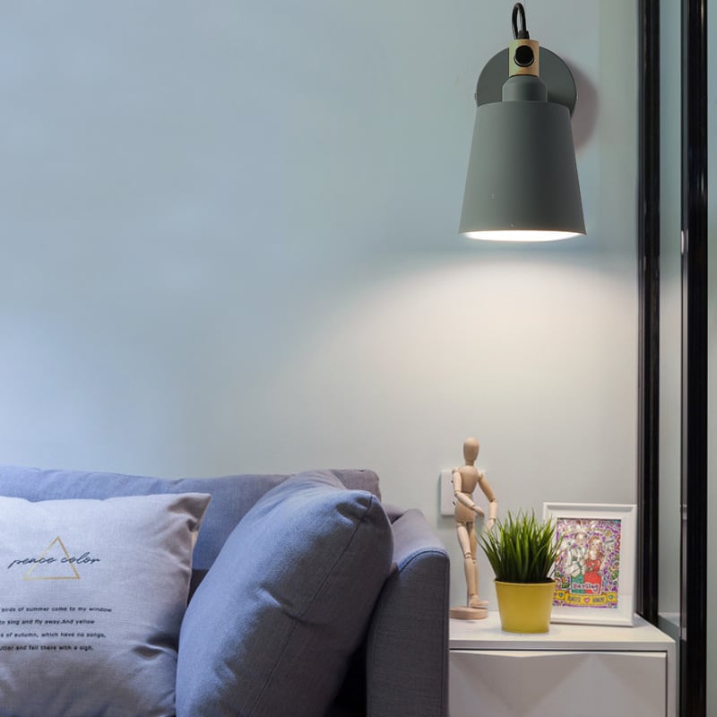 Cheap Nordic Wall Lamps Indoor Bedside Lamp Macarons Modern Living Room Wall Decoration Light