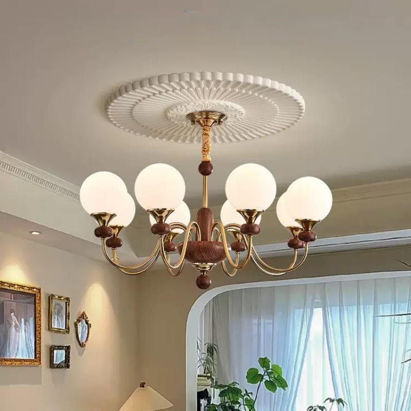 Lampadario decorativo in vetro stile francese retrò a forma di fagiolo magico per ristorante, soggiorno e sala da pranzo