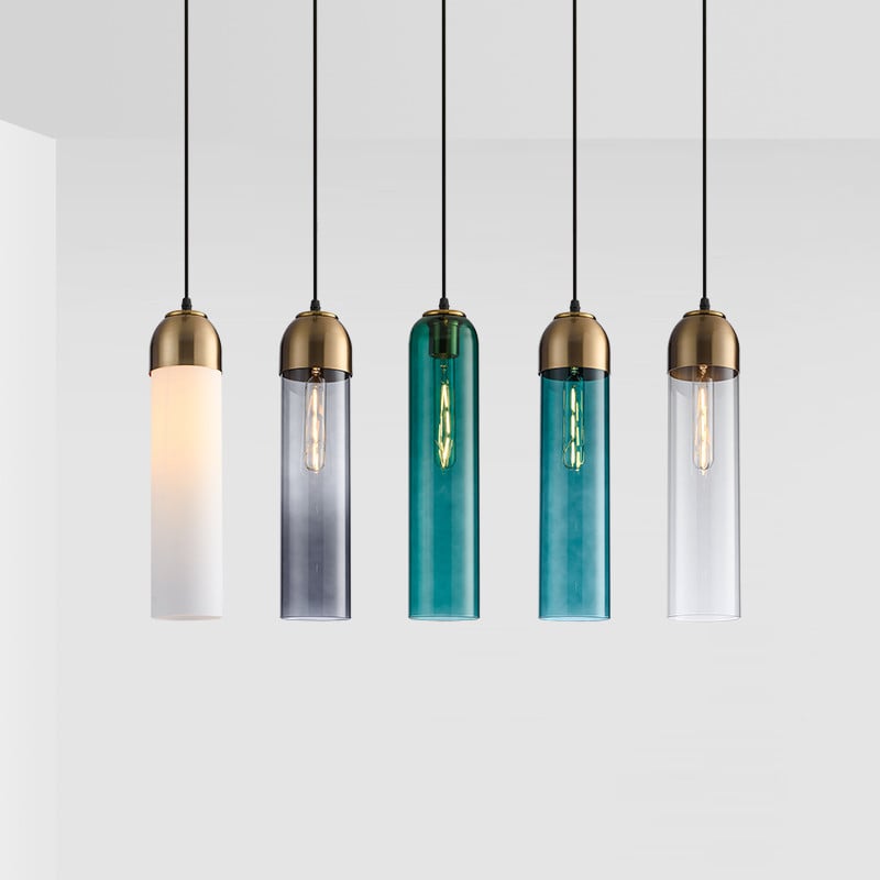 Colorful Glass Restaurant Hanging Light 1200MM Wire Length Simple Pendant Light for Decoration
