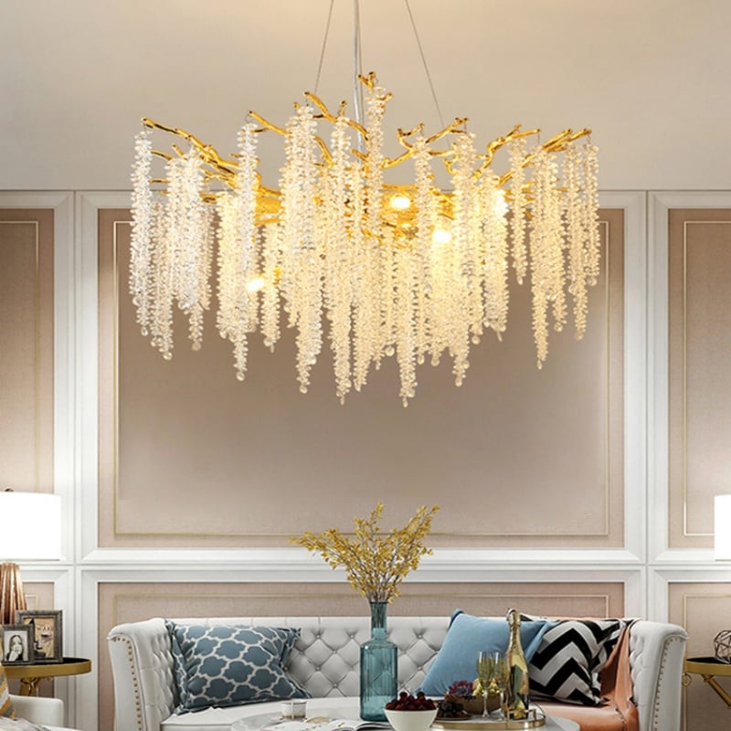 Wisteria blomsterdesign-kronlykta, lyxig och elegant kronlykta för vardagsrum och matsal för hem och hotell