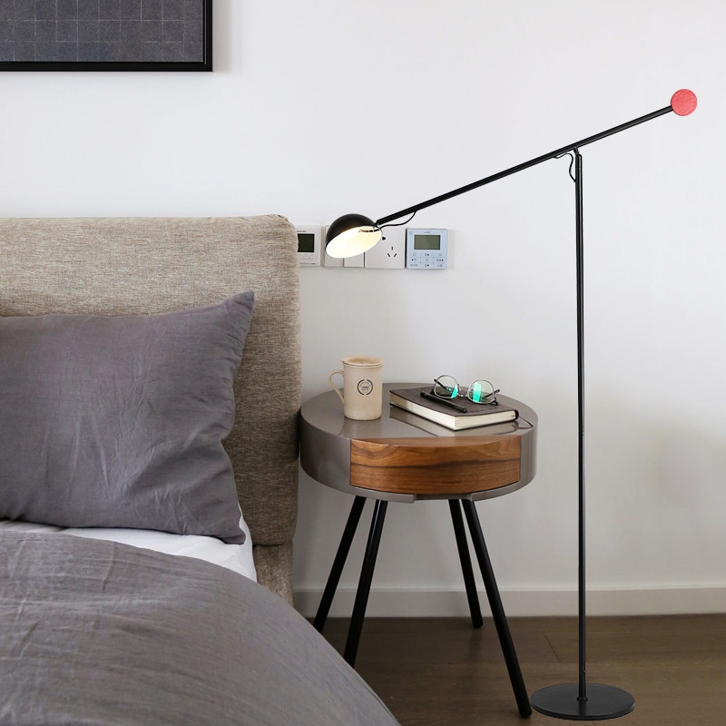 Adjustable Swing Arm Metal Dome LED Floor Lamp for Living Room Reading