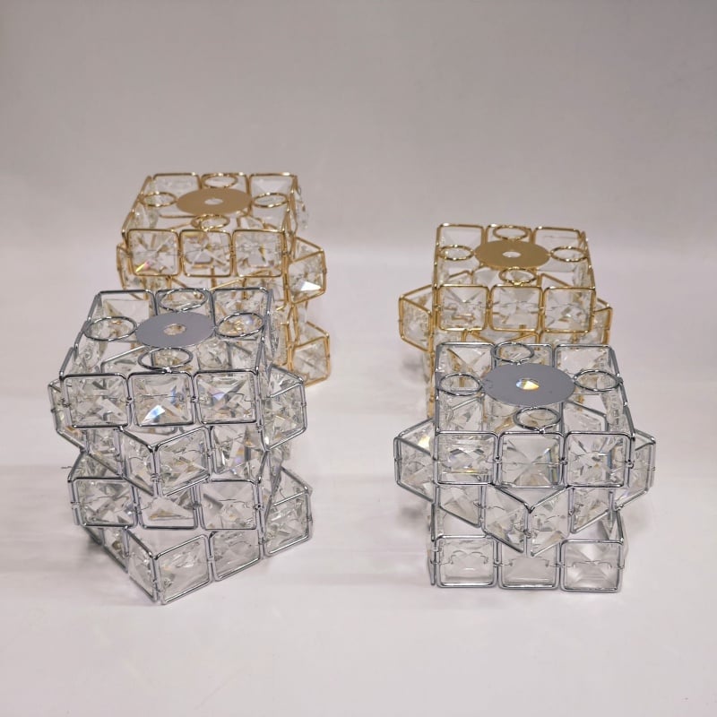Unique Cube Shaped Small Size Crystal Lampshade for Table Lamp DIY Accessories