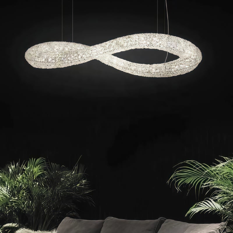 Post-modern Luxury Stainless K9 Crystal Chandelier Living Room Dining Room Closet Hanging Lamp for Villa Hotel