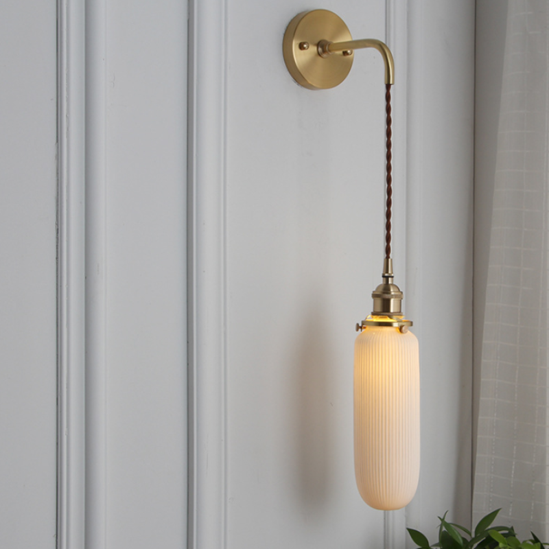 Vintage Style Wall Light Ceramics Decorative Indoor Wall Mounted Led Hotel Reading Wall Lamp