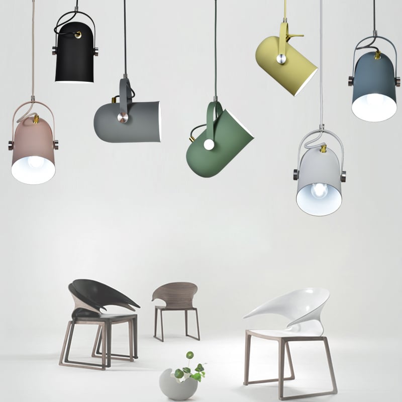 Nordic Macaron Color Adjustable Angle Decorative Spotlight Indoor Pendant Light