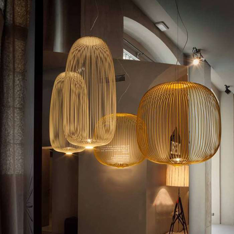 Modern Designer  Iron Hollowed Out Birdcage LED Indoor Decoration Pendant Light