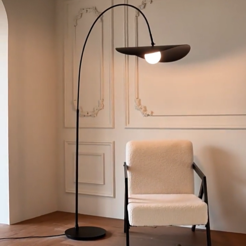 Adjustable Leaf Iron Arc LED Floor Lamp for Living Room Reading Decor