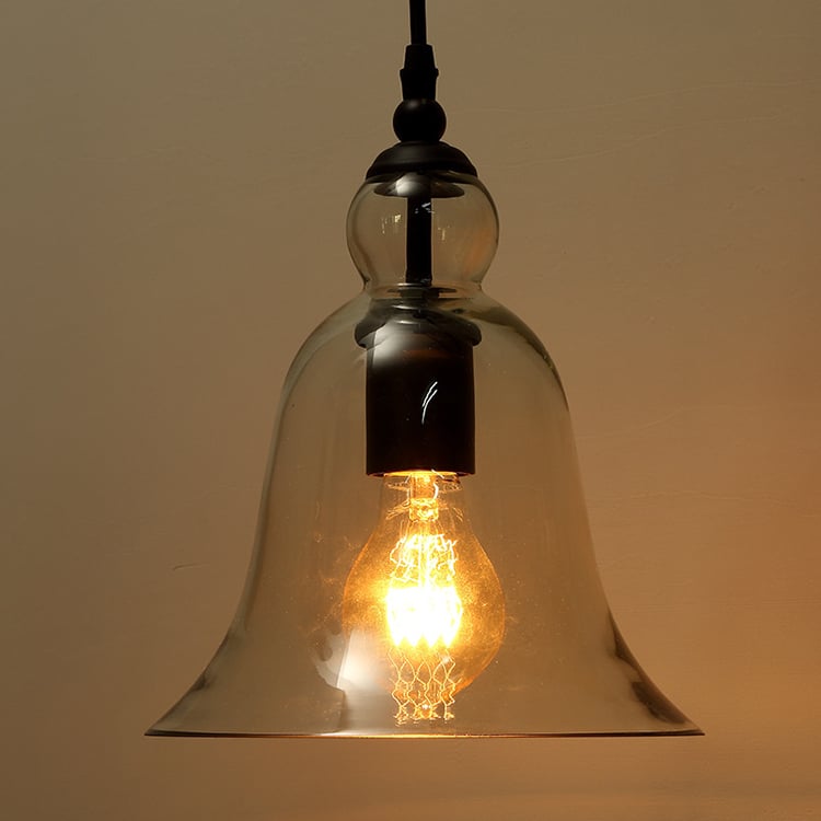 Loft Restaurant Industrial Glass Hanging Lamp Bell E14 Base Pendent Light Chandelier