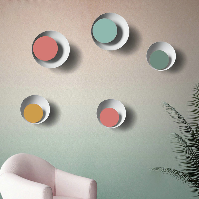 Adjustable Rotatable Ring LED Wall Lamp Round Wall Mounted Sun Moon Sconces Light