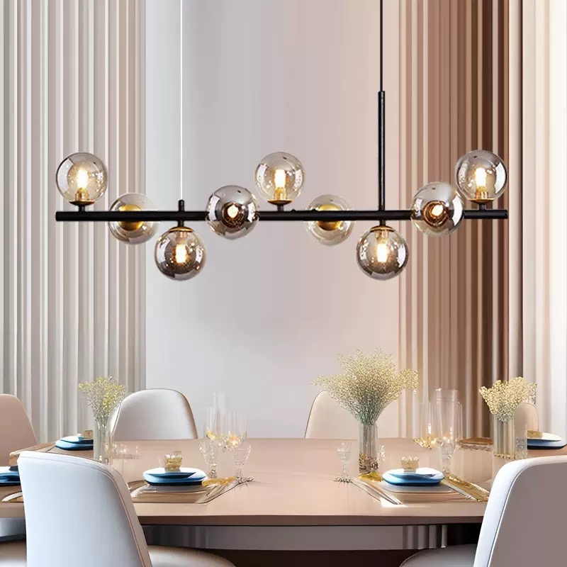 Nordic Modern Led Pendant Gold Light Glass Ball Hanging Lamp for Kitchen Living Dining Room Suspension Luminaire Design