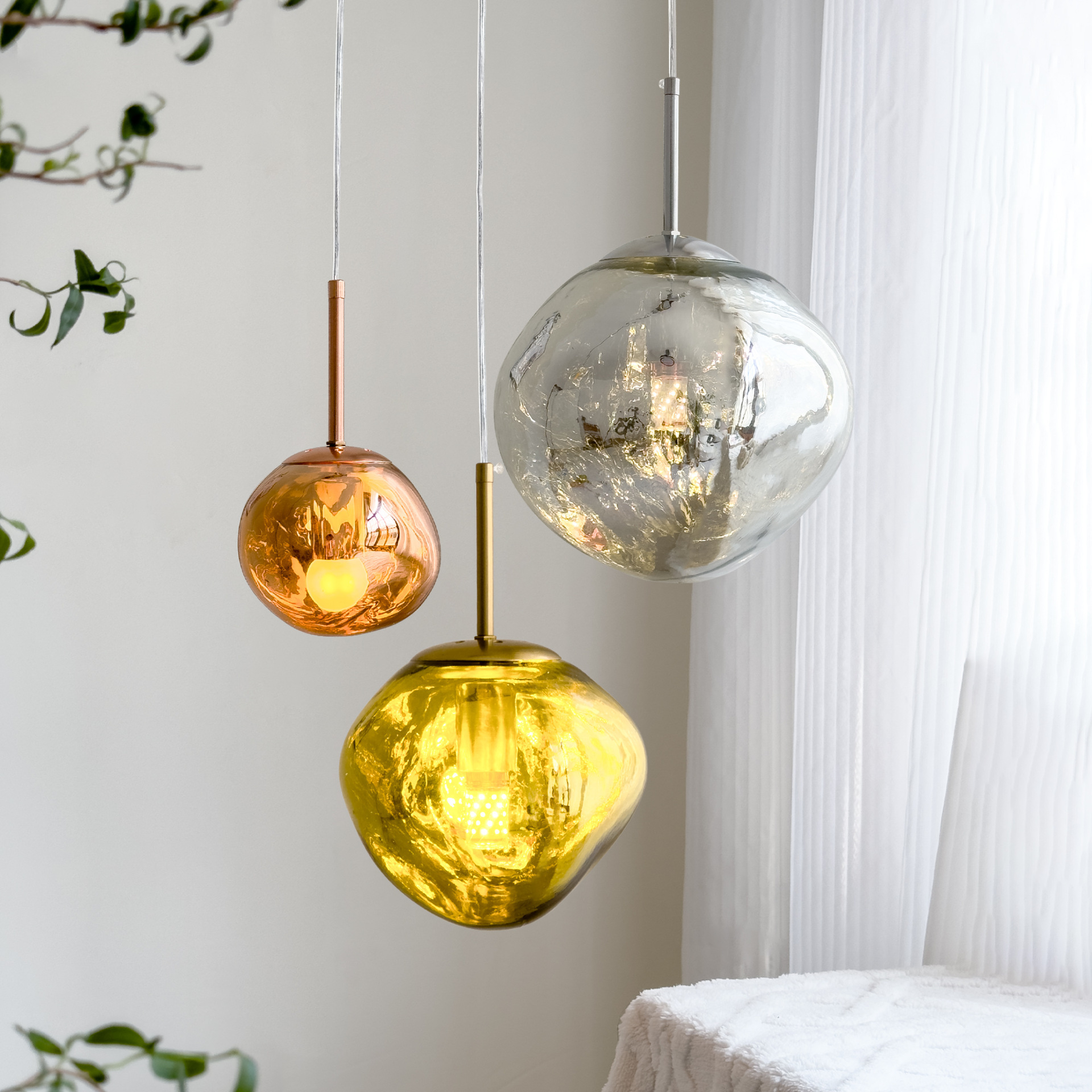 Nordic Irregular Shaped LED Colored lava Restaurant Decoration Pendant Light