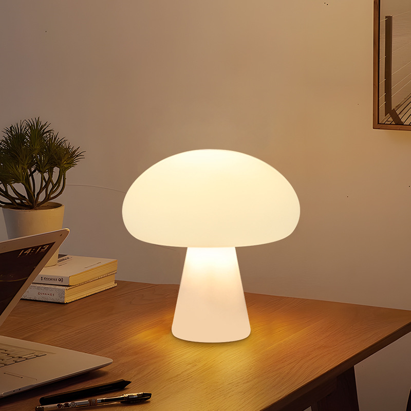 Ins Medieval Danish Cream Wind Mushroom Charging Dimming Decorative Table Lamp