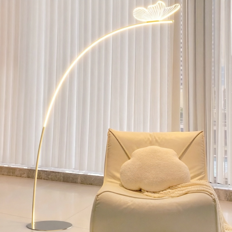 Butterfly Arc Dimmable LED Floor Lamp for Living Room Bedroom Bedside Decor