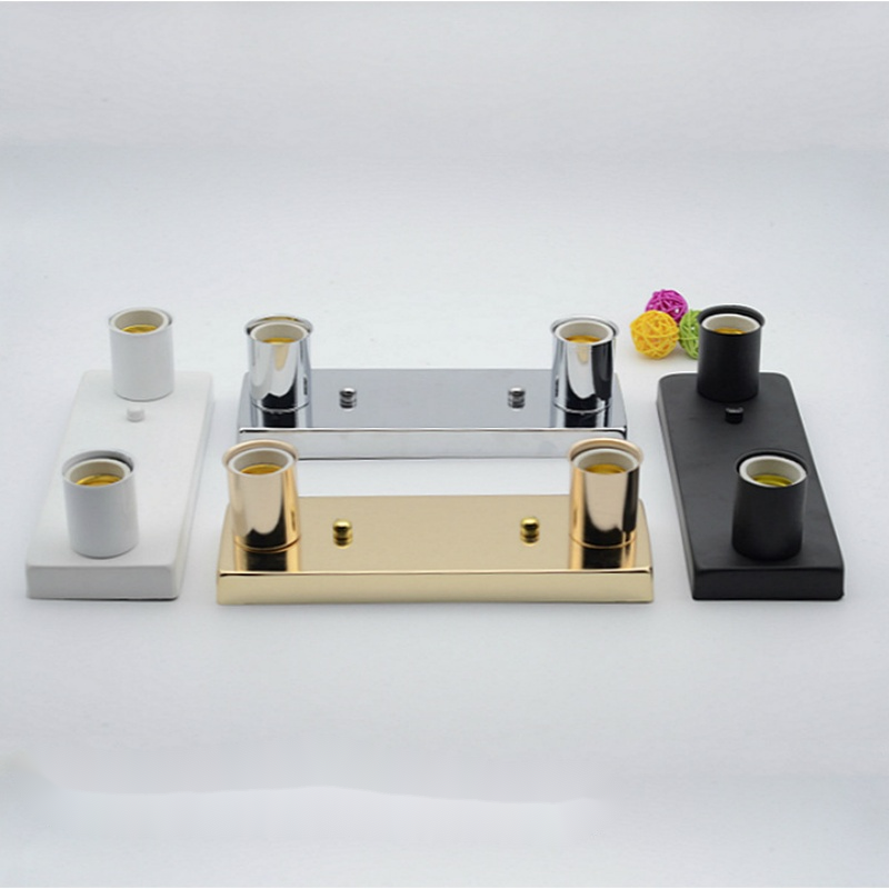 230mm Rectangular Ceiling Rose with Dual Ceramic E26/E27 Lamp Holders