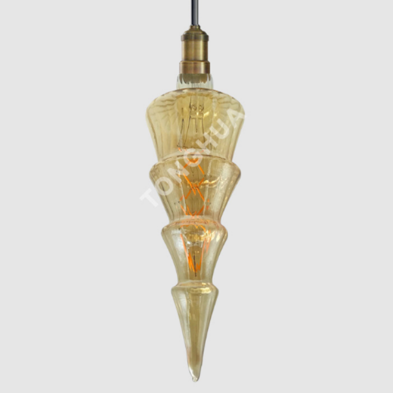 Big Size Amber Glass X-Shaped Filament Decorative Lamp for Holiday Home Bar Decor Christmas Tree Bulb