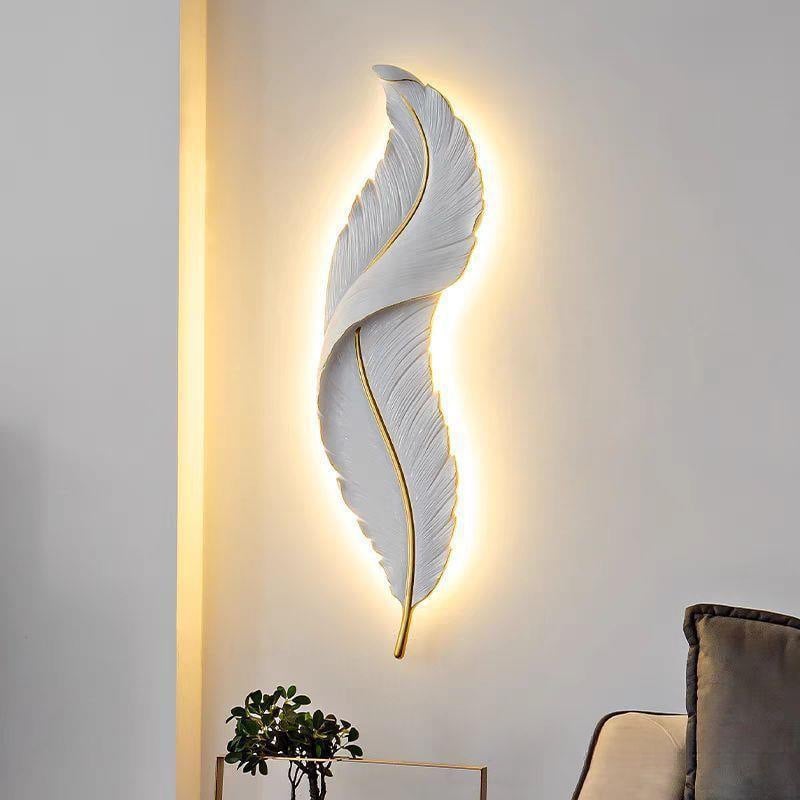 Lampu Dinding LED Berbahan Resin dengan Desain Daun Modis untuk Samping Tempat Tidur, Ruang Tamu, dan Area Resepsionis
