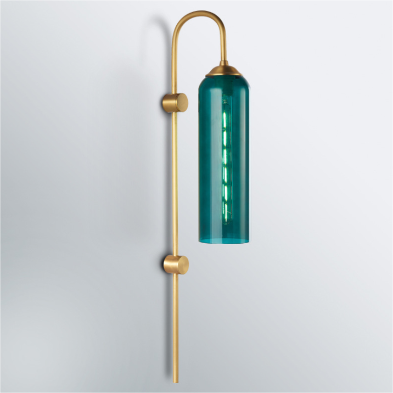 Colorful Nordic Minimalist Luxury Long Glass Wall Lamp for Hotel Restaurant Home Decor