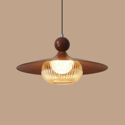 French retro creative UFO glass pendant light for restaurant bar counter